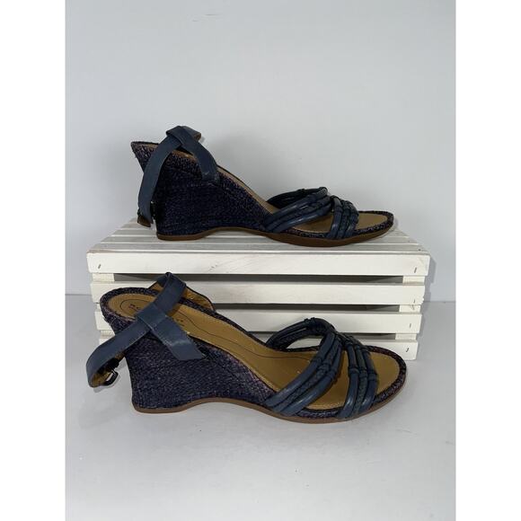 Rockport Shoes Womens Size 9M Wedge Sandals Leather Upper Strappy Espadrille - Picture 1 of 6
